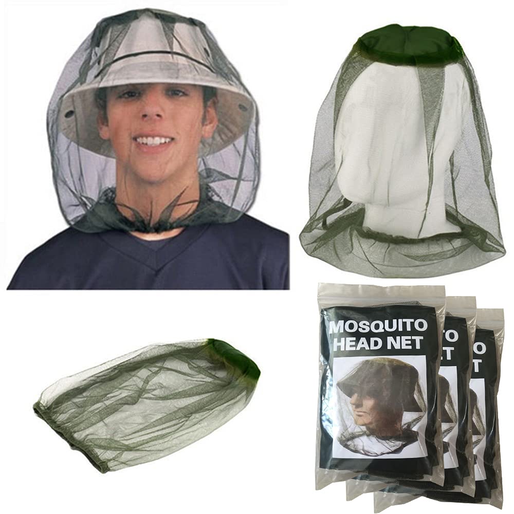 3pcs Mosquito Head Net Mesh Hat,midgy Face Netting Cover,Midge hats with netting,head nets to stop midges,Anti-Insects Bug Bee Keeper,mosquito smidge net,midge hood.Outdoor Fishing Hiking Gardening.
