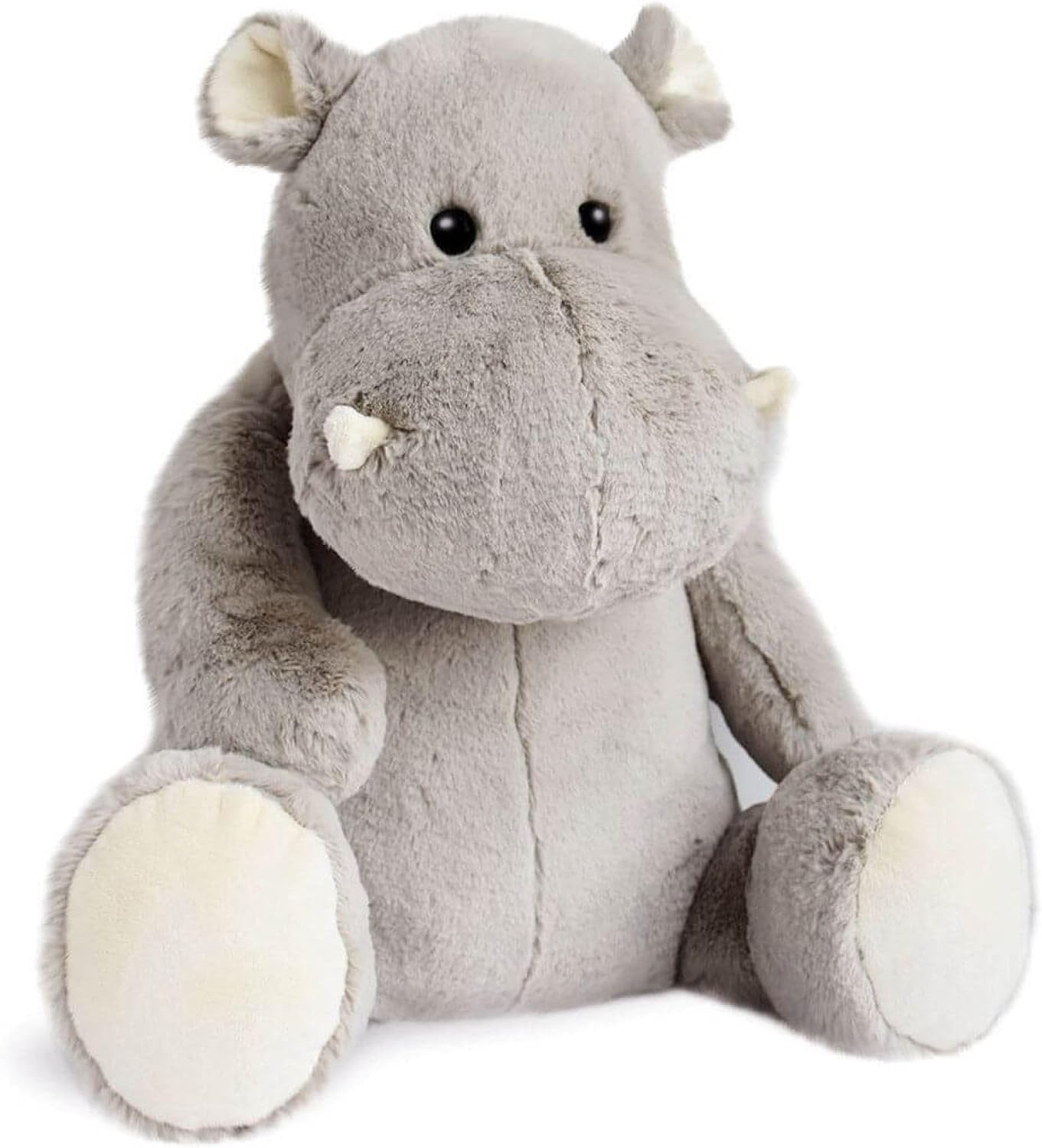 HISTOIRE D'OURS - Large Hippo Soft Toy - 50 cm - Hippo'dou Collection - Light Grey - Large Plush - Soft and Cuddly - Gift Idea for Children from 3 Years - Gift Box Included - HO2912
