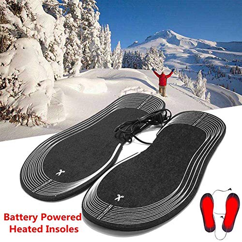 Risunpet Gold-Crown Rechargeable Heated Insoles Foot Warmers for Men and Women, Winter Heating Shoe Insert Warm Feet for Hunting Fishing Skiing, Camping