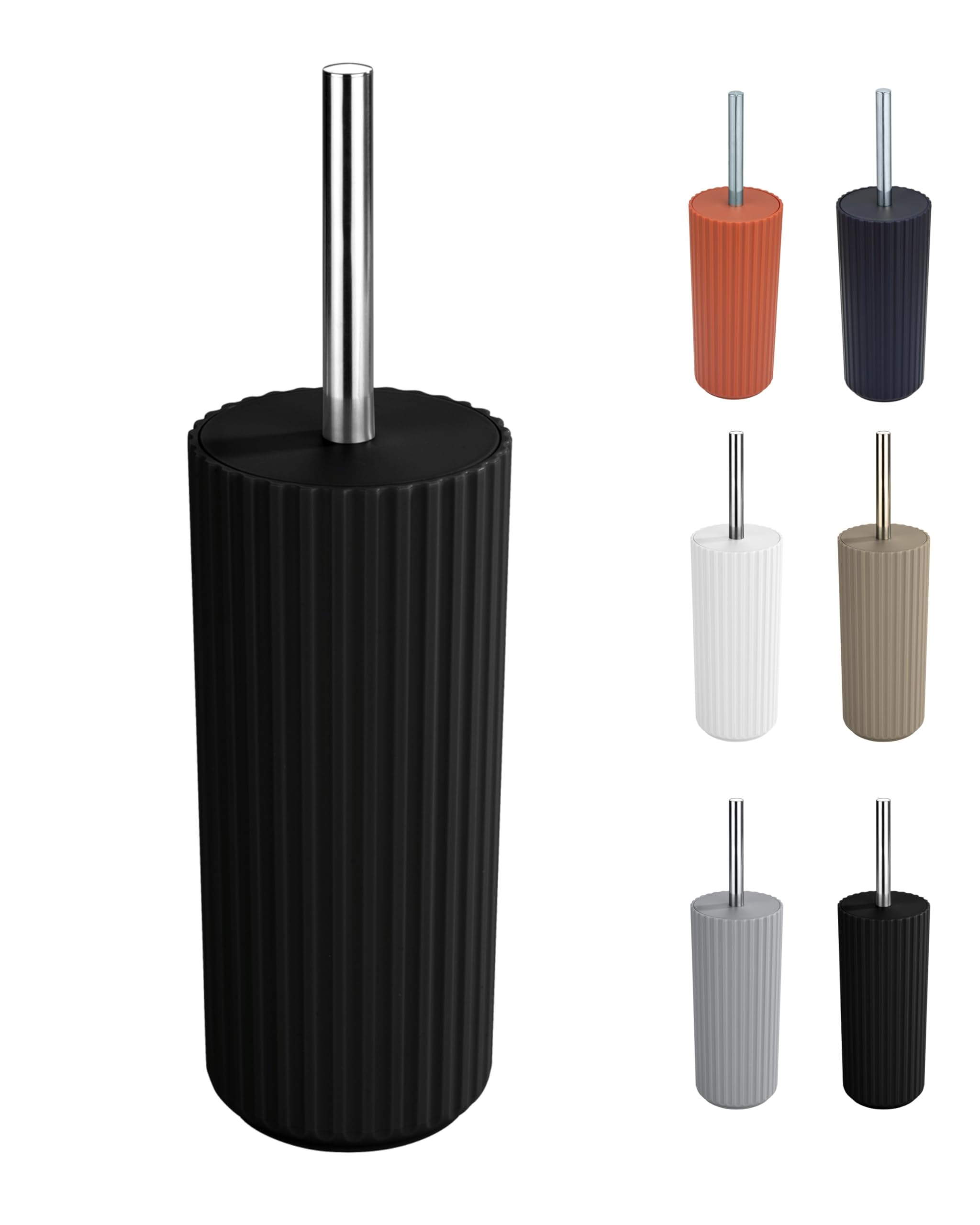 WK Alstar Enclosed Toilet Brush and Holder (Black)