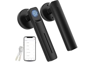 IKOED Fingerprint Door Lock with Smart APP,Fingerprint Door Knob,Biometric Door Knob Keyless Entry Door Lock with Tuya for Home/Bedroom/Office/Apartment/Airbnb Black