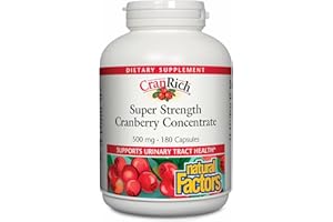Natural Factors CranRich Super Strength Cranberry Concentrate - Antioxidant Support Supplement with Cranberry Concentrate - Aids Urinary Tract & Bladder Health - 180 Capsules (180 Servings)