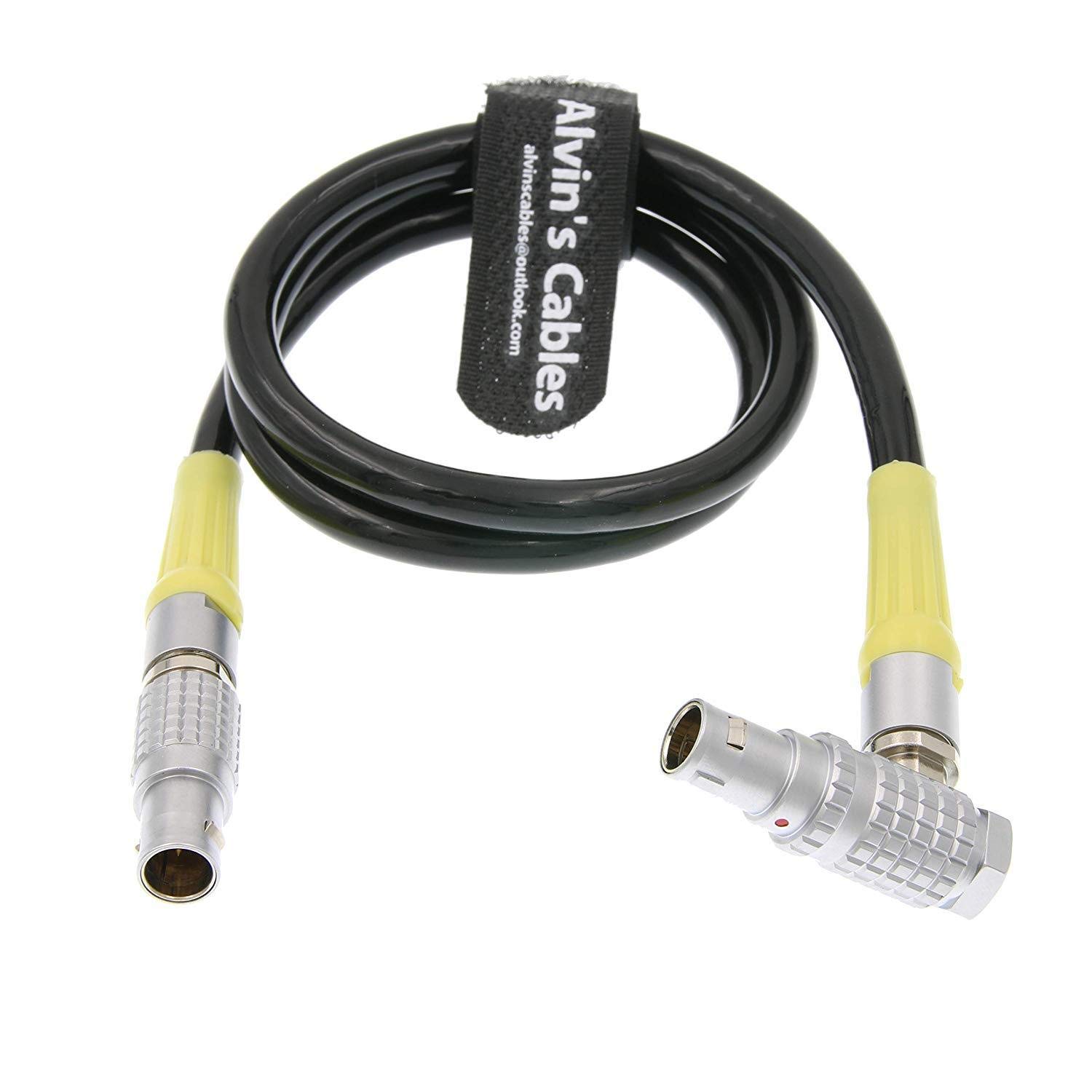 Alvin's Cables 1B 7 Pin Male to Male Cable for Preston FIZ MDR Bartech DIGITAL MOTOR Right Angle to Straight 80CM