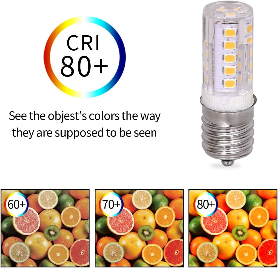 WTINTELL E17 LED Bulb, Equivalent to 40 Watt Halogen Bulb, dimmable, Microwave Refrigerator and Smoking Machine Bulb, AC110-130V 4W Warm White 3000K (Pack of 2) - - 