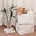 Sea Team Collapsible Rectangular Fabric Storage Bin Decorative Wardrobe Shelf Basket Organizer with Rope Handles for Clothes Storage & Toy Organizer (Grey Star)