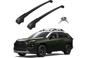 KOARIGO Roof Rack Cross Bars Compatible with Toyota RAV4 Adventure/TRD Off-Road 2019-2024, Adjustable Aluminum Heavy Duty 300 LBS Anti-Theft Lock Cargo Carrier Rooftop Crossbar for Bike, Snowboard, Luggage