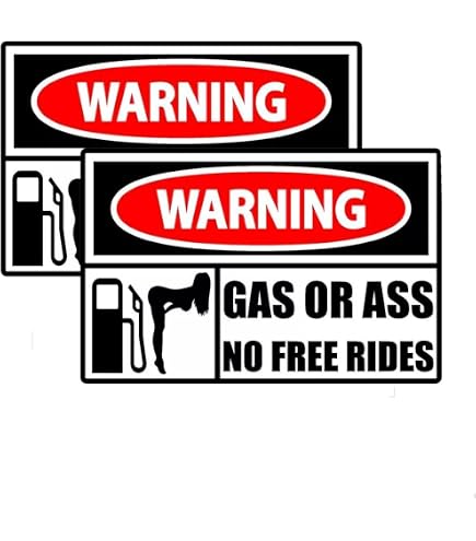 Classic 'Ass, Gas Or Grass' Bumper Sticker - 4 Inch Black Vinyl Decal