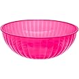 Party Essentials Hard Plastic 192-Ounce Serving Bowl, Neon Pink