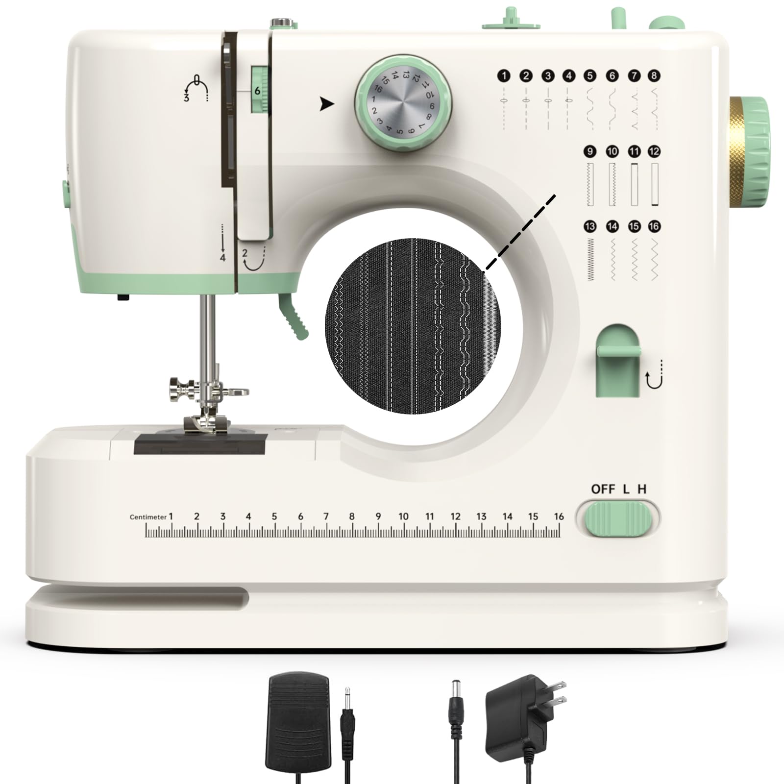 Photo 1 of StitchMaster Pro:Ballet on twin needles.Sewing machine,sewing machine for beginners,Double needle and double thread,16 kinds of stitches.Sewing machine for Household,sewing machine for adults.White