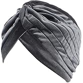 beauty YFJH Pleated Stretch Ruffle Women's Velvet Chemo Turban Hat Wrap Cover
