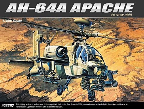 Academy Military 1/48 Plastic Model Kit Ah-64A Msip Apache Helicopter 12262 Nib