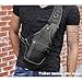 Sisenny Men Genuine Leather Business Casual Black Shoulder Crossbody Bag