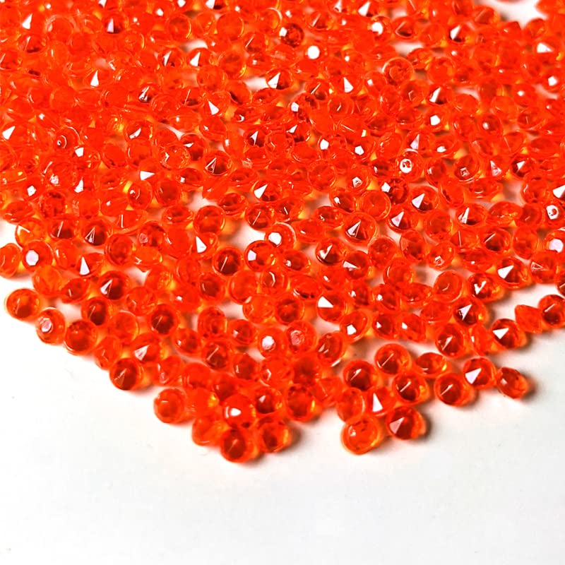 10,000 Scatter Crystals Wedding Rhinestone 2.5mm Gem Beads Diamante Acrylic Stones Table Confetti Centrepiece Decorations Decor Prom Event (Coral Orange)