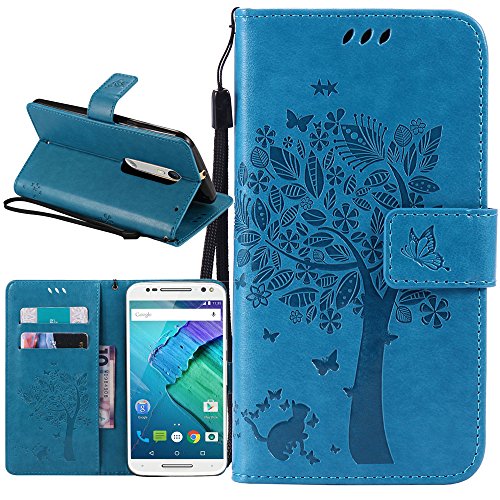 Moto x pure edition case, harryshell(tm) wallet folio l…