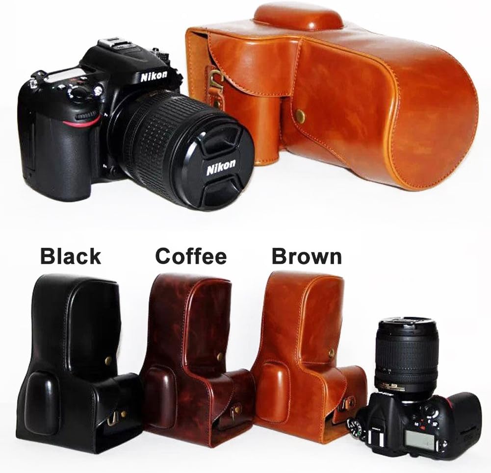 zdMoon Black Leather camera case bag Grip for Nikon D7000 D7100 D7200