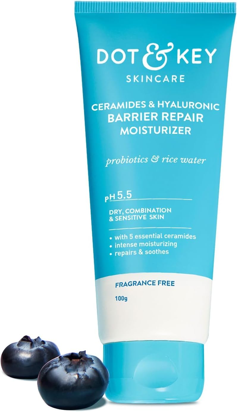 DOT & KEY Barrier Repair + Hydrating Gentle Face Wash With Probiotic Ceremide Face Wash Face Wash For Dry Skin,Normal Skin&Sensitive Skin Gently Cleanses Skin From Dirt & Oil For Unisex 100g