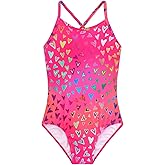Girls One Piece Swimsuits Summer UPF 50+ Quick Dry Beach Bathing Suit Cross Shoulder Strap Swimwear 2-10 Years
