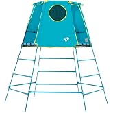 Explorer 2 Jungle Gym Climbing Set with Adjustable Steel Frame, Weather-Resistant Canopy &amp; Platform, Outdoor Playset and Playground Equipment for Kids Ages 3-12, 220 lbs Capacity