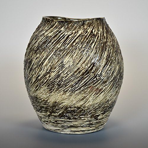 Stoneware handmade textured Pottery Vase - wheel thrown clay pot - home decor - gift - flower vase - textured earthy colored glazed pot