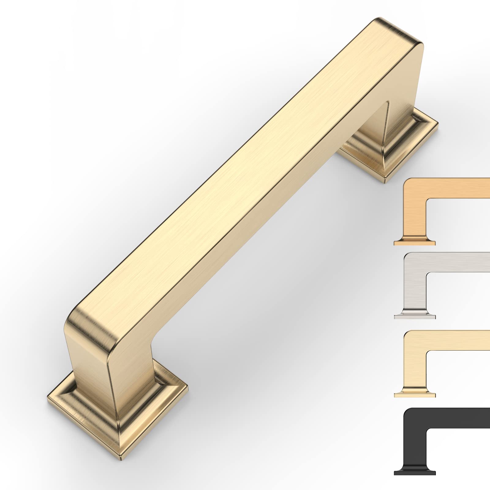 9BUILD 6 Pack 3 Inch Cabinet Handles Brushed Brass