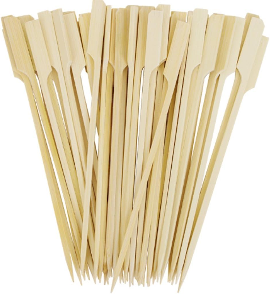 Oriental Creations Premium 10 inch Long Natural Bamboo Paddle Sticks Skewers (200, 10 Inches)