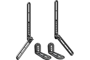 Mounting Dream Soundbar Bracket Sound Bar TV Mount Designed for TVs with Protruded Bottom on Back - Holds Up to 15 lbs - with Adjustable Arm and L-Shaped Bracket for Mounting Above Under TVs MD5421
