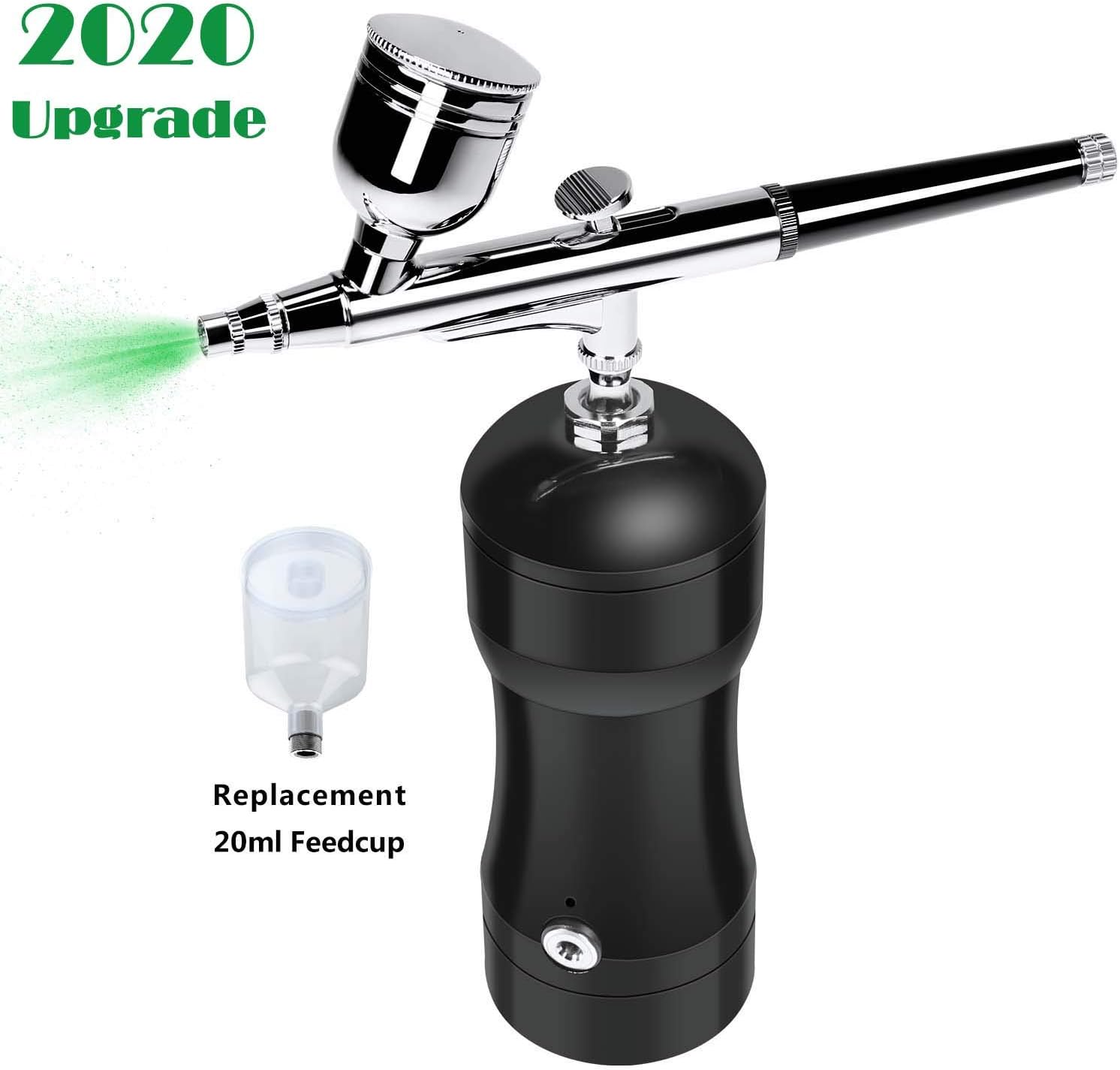 COSSCCI Upgraded Airbrush Kit, Portable Auto Mini Air Brush Gun with Compressor Kit Quiet Air Brush Painting Kits for Cake Decorating Makeup Art Nail Model Painting Tattoo Manicure (Black): Arts, Crafts & Sewing