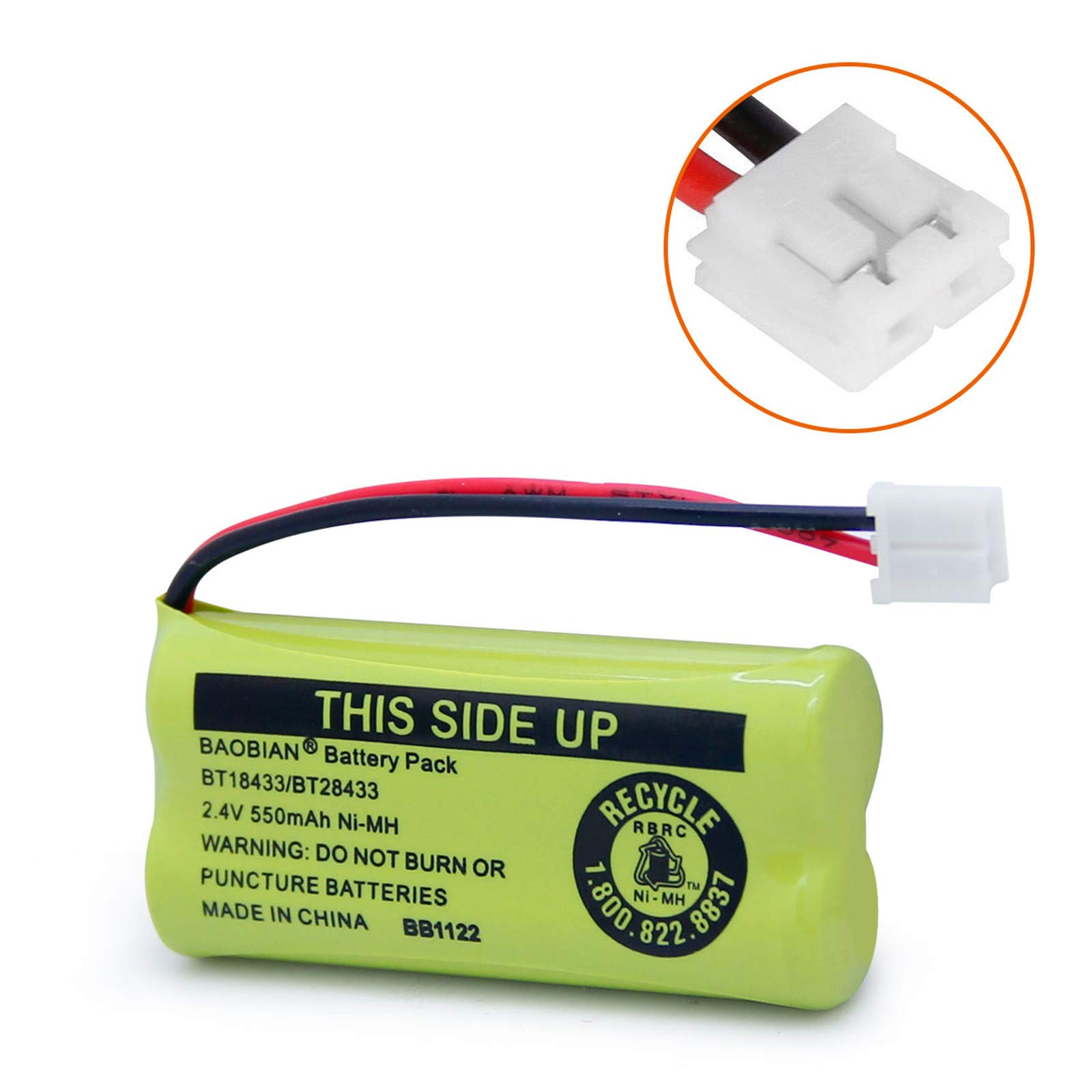 BAOBIAN BT18433/BT28433 BT184342 BT284342 BT1011 BT-1011 Cordless Phone Battery CL80109 CS6209 TL90078 BT-8300 BATT-6010 CS6219 CS6229 BT-1018 BT-1022 (4Pack)