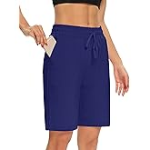 DIBAOLONG Womens Yoga Shorts Loose Comfy Drawstring Lounge Bermuda Shorts with 3 Pockets