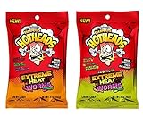 Warheads Hotheads Extreme Heat Worms & Tropical Extreme Heat Worms 1 Of Each (5oz Bags)