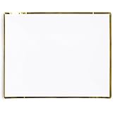 Sugar & Cloth 5.5 Inch Rectangle Dessert Plate, White with Gold Edge, 24 Count