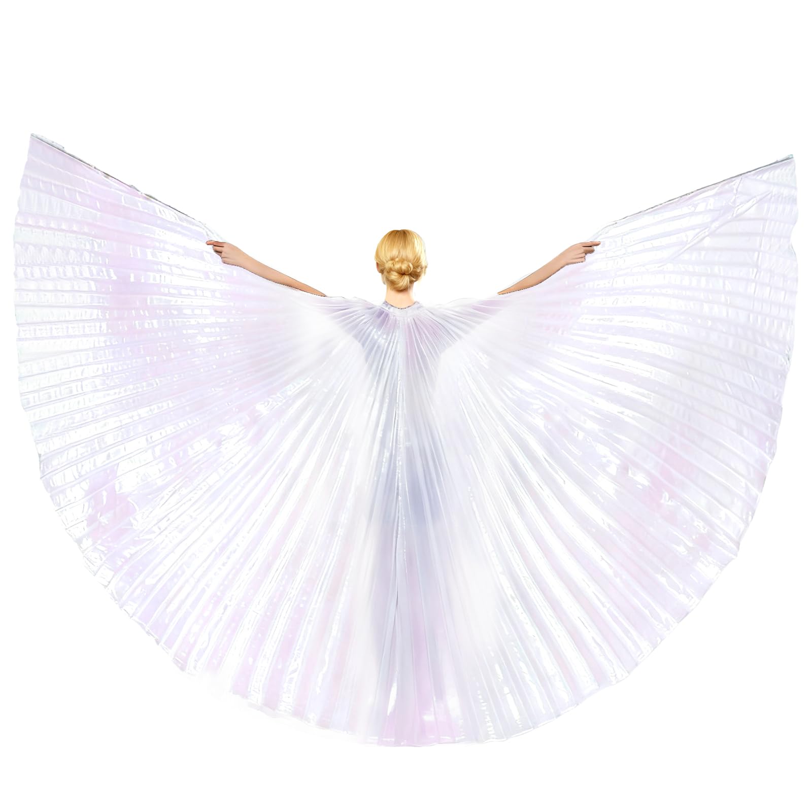 Baisdan Angel Isis wings (Wings + Stick+ Carrying Bag) Egyptian Belly Dance Carnival Costumes Butterfly Wings White — image 1