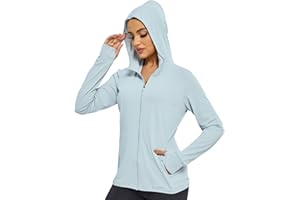 NSANGU Women's UPF 50+ Sun Protection Outdoor Lightweight Full Zip Hoodie Jacket Long Sleeve Fishing Hiking Performance Shirt