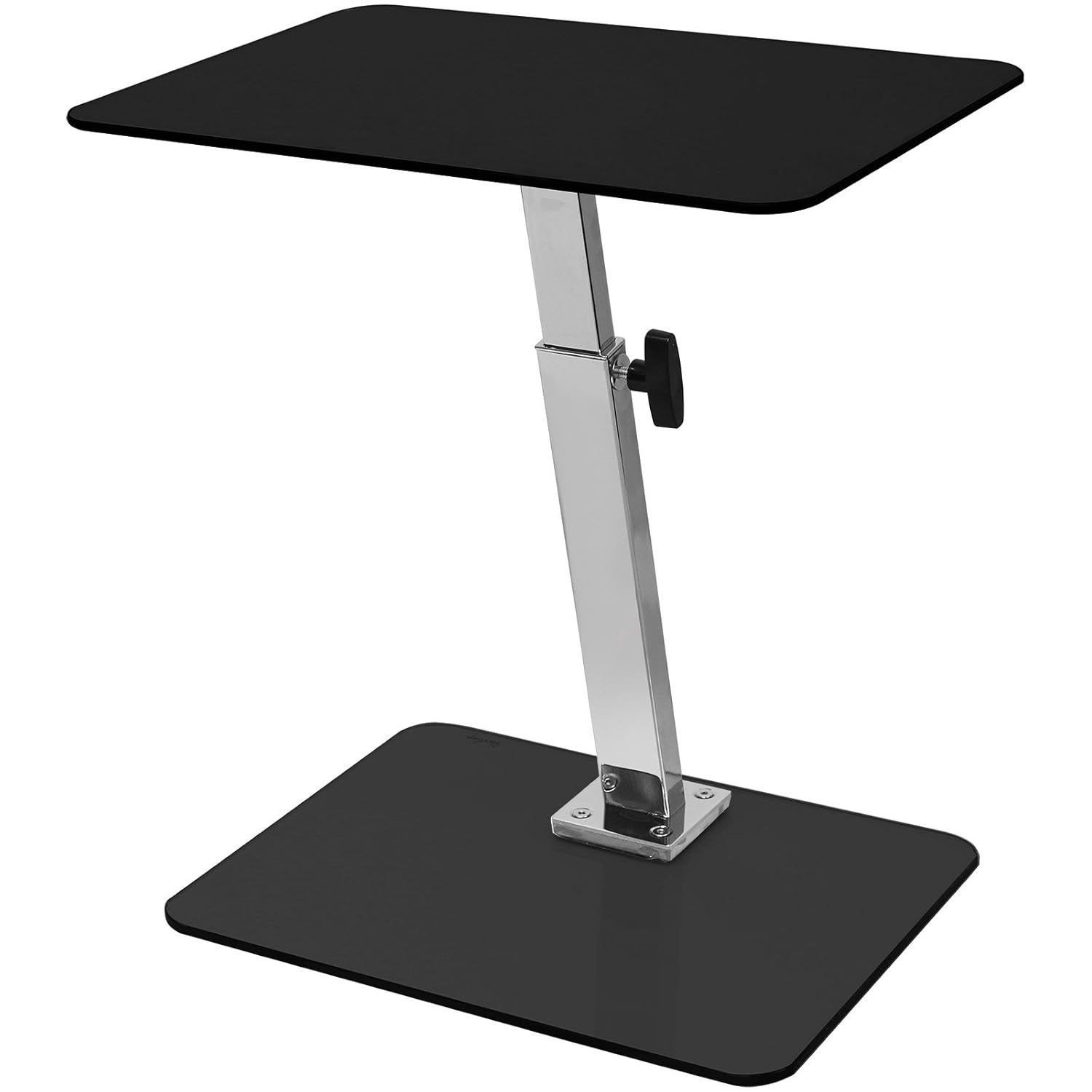 Hartleys Glass Laptop Stand Adjustable Height Black Amazon.co.uk