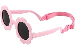 SJBNCai Baby flower Sunglasses with Strap girls Flexible Bendable Polarized Sunglasses for Infant Boys Girls 0-24 Months