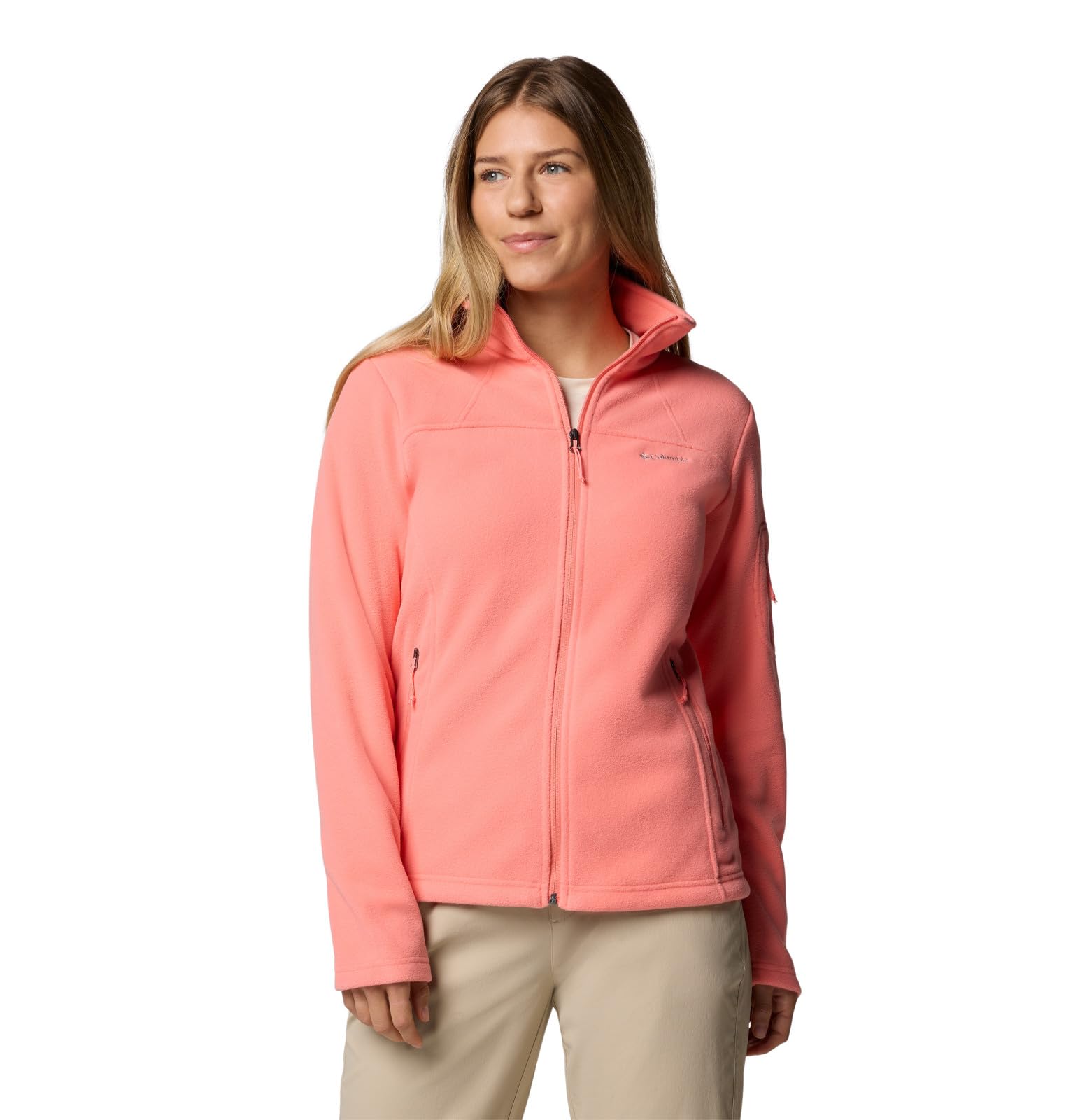 Columbia Womens Fast Trek II Full Zip Fleece Jacket, Alpenglow, XX-Large Image