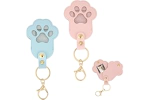 2pcs Pet Hair Collector Keychain, Paw Shaped Pet Fur Collection Memorial Keyring with Photo Holder DIY Keepsake Key Ring Bag 