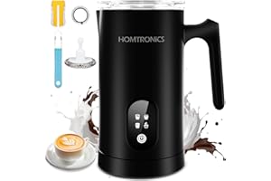 Large Milk Frother 4 in 1, [Upgraded 14.5 oz/430ml Capacity] 304 Stainless Steel Electric Milk Frother and Steamer with Cold 