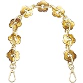 uxcell 15.7" Acrylic Chain Strap, Flower Chunky Purse Extension Decorative Short Chain, Women Bag Charm Replacement for Handbag, Wallet, Crossbody Shoulder Bags, Khaki