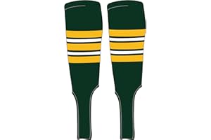 MK Socks Traditional Baseball Stirrups Pattern E-7 Forest Green, Gold, White