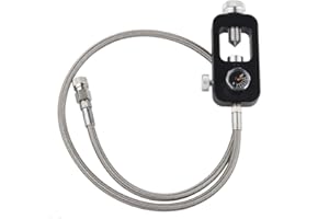 HPDMC 4500psi Yolk Fill Station for HPA Tanks - High Pressure Gauge - Aluminum Alloy Refill Adapter - 36in Teflon Hose - DIN Valve for PCP Paintball Tank Charging System (Black)