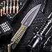 Grand Way Tactical Survival Throwing Knife - Stainless Steel Sharp Black Blade - Thrower Sheath - Everyday Sports, Fighting Rescue - Self-Defense Camping 15715