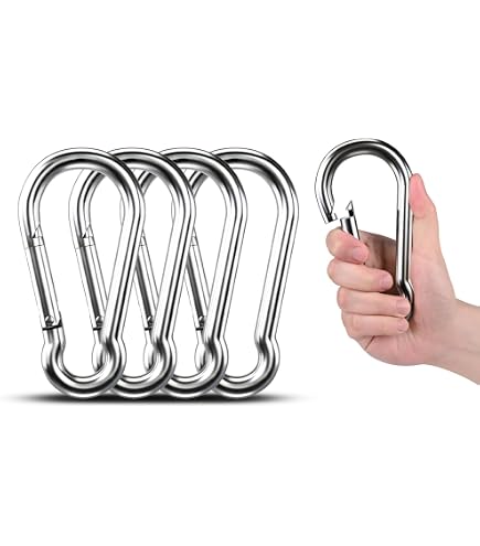 Lot 30 Mousquetons M4 Inox 4,9 Cm – Cozihom – Acier 304 Anti-Rouille – Camping, Pêche, Rando, Porte-Clés