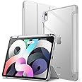 JETech Case for iPad Air 11-Inch M3/M2 (2025/2024), iPad Air 5/4 (2022/2020 5th/4th) with Pencil Holder, Clear Transparent Back Slim Stand Shockproof Tablet Cover, Auto Wake/Sleep (Silver)
