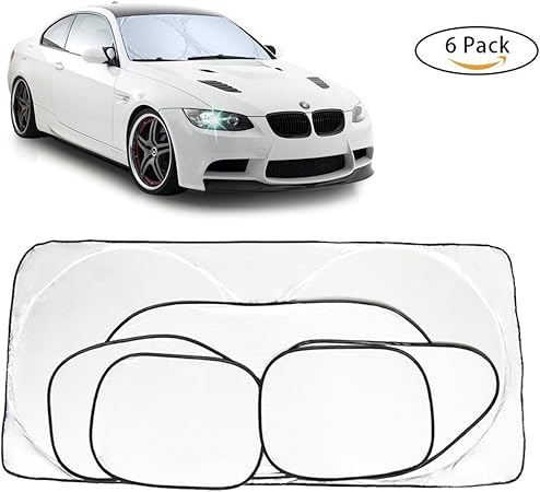 Amazon Tomus 車用 サンシェード フロント サイド フロントガラス 自動車 遮光 Uv 紫外線 6点セット 日よけ サンシェイド サンシェード 車 バイク