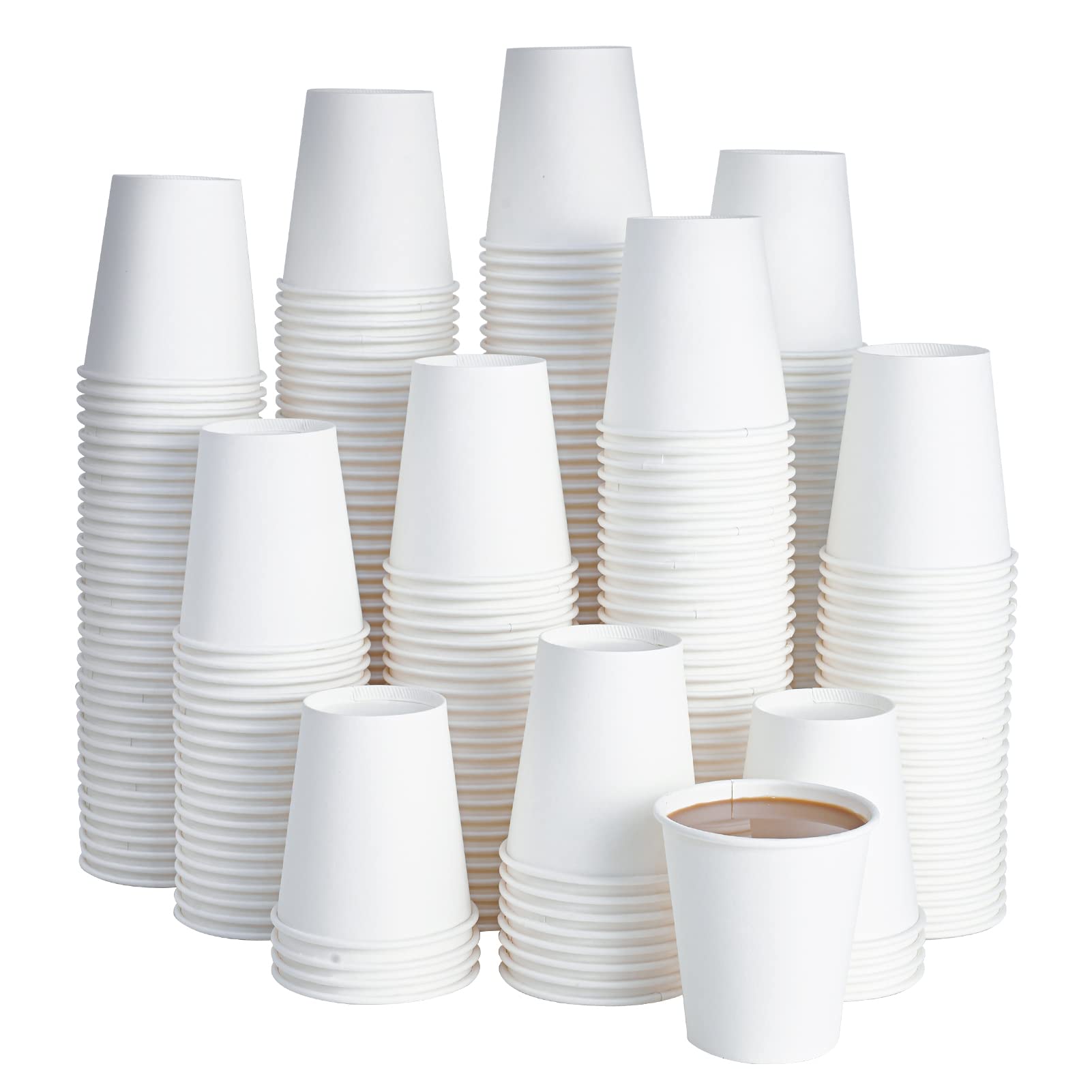 Photo 1 of 270 Pack 10 oz Disposable Paper Coffee Cup, Drinking Cups for Water, White Paper Hot Coffee Cups, Suitable for Party, Picnic, Travel, and Events