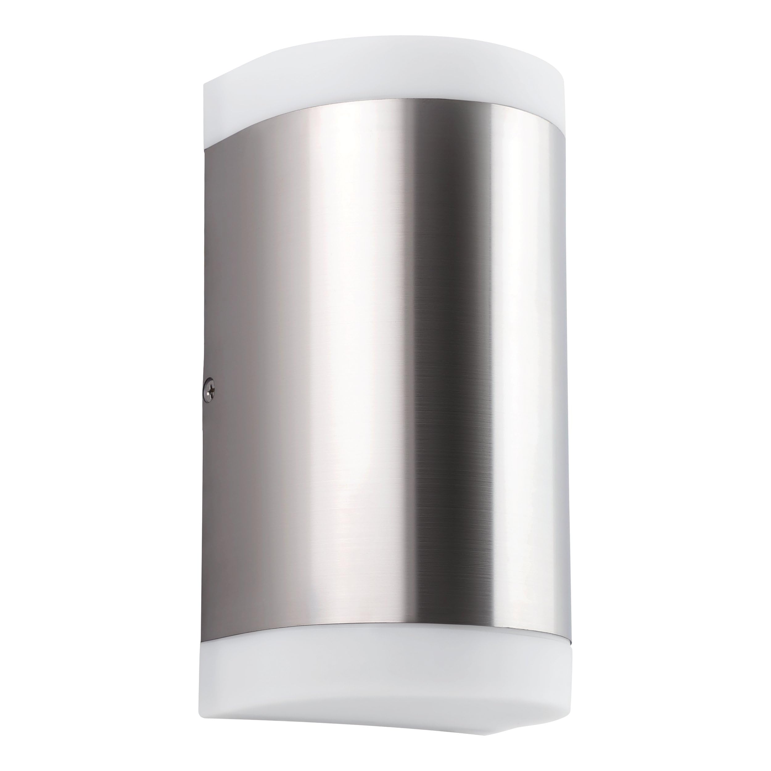 Eglo LED Outdoor wall Light Carpinera, 2 Flame External Porch Lighting, Curved Waterproof Outside lamp Made of Stainless Steel and White Plastic, GU10 Socket, IP44