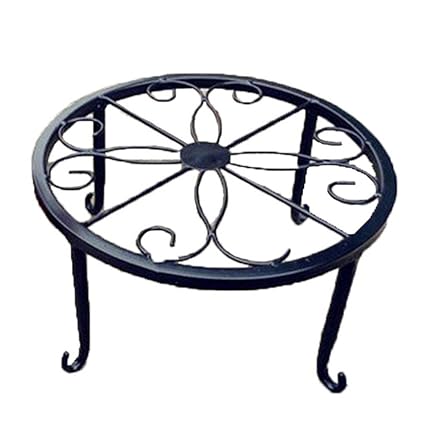 Amazon Com Gilroy Round Plant Pot Stand Metal Garden Patio