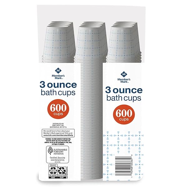NEW MEMBER’S MARK BATH CUP, 3 OZ (600, 1 PACK)
