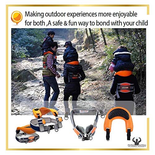 Shoulder Saddle Seat Carrier for Toddlers, Wearable, Hands-Free, Dual Safety System, Adjustable for Ages 2-5 Years, ON DADDY\'S SHOULDERS by Romi Marketing